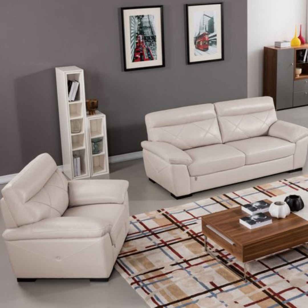EK081 Italian Leather Sofa Set