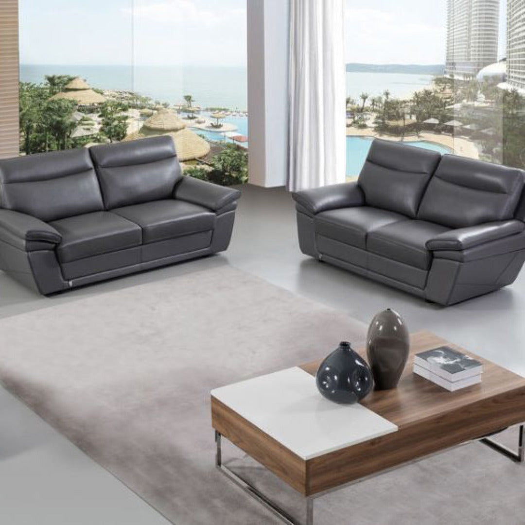 EK092 Italian Leather Sofa Set