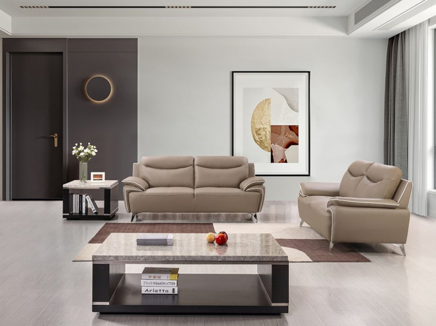 EK531 Leather Sofa Set