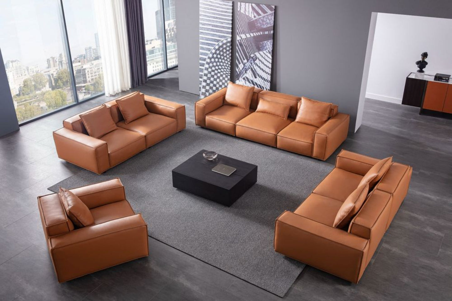 EK8008 Full Leather Sofa Collection