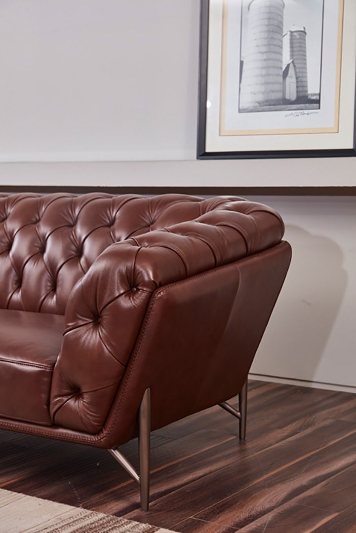 EK8009 Full Leather Sofa Set