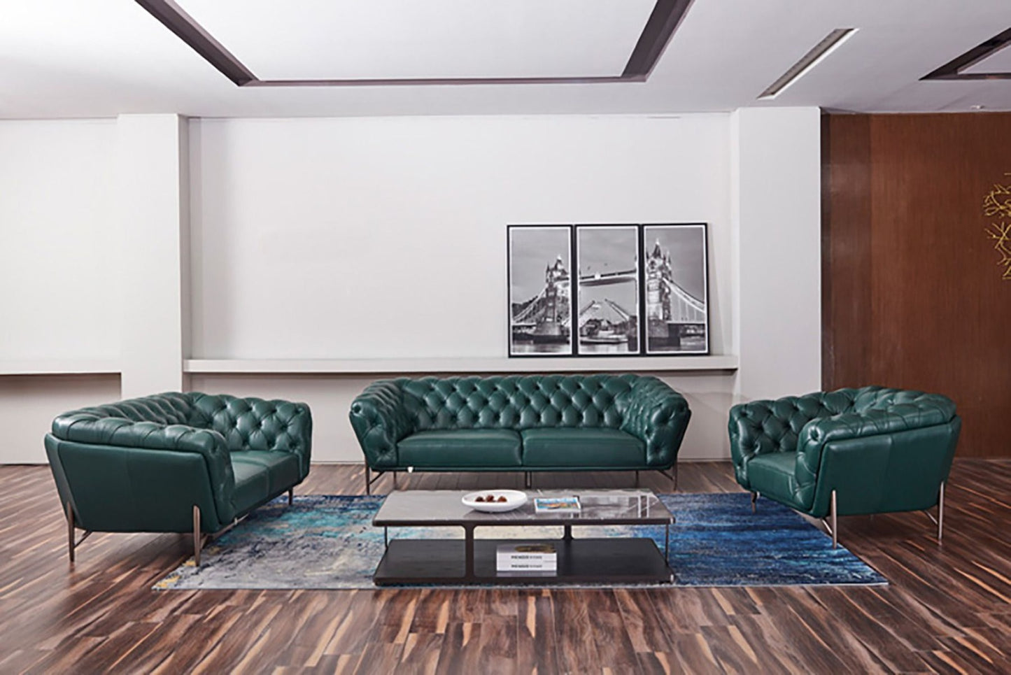 EK8009 Full Leather Sofa Set