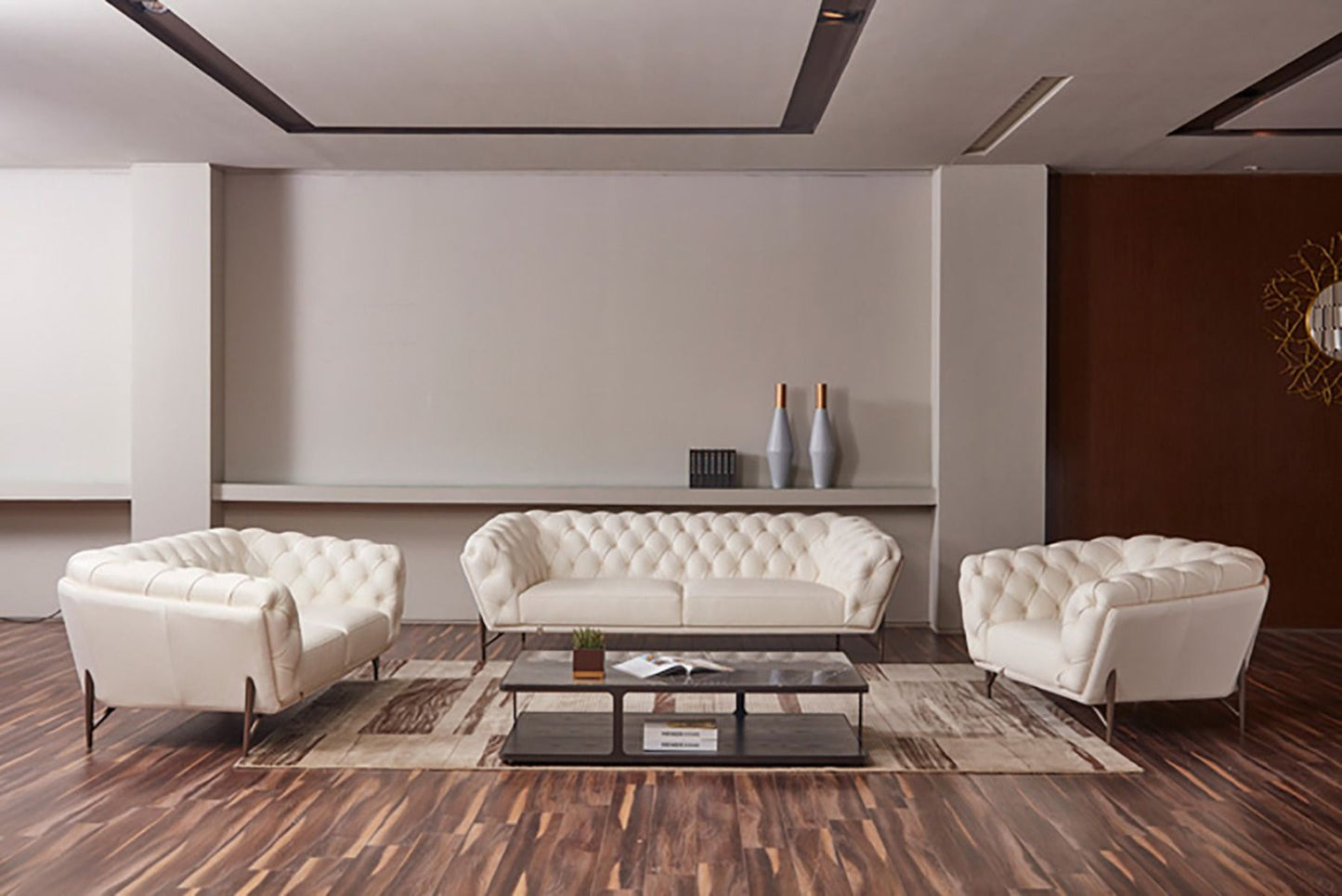 EK8009 Full Leather Sofa Set