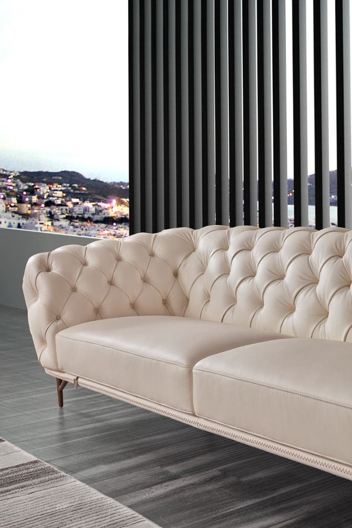 EK8009 Full Leather Sofa Set