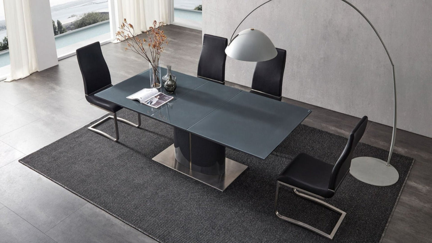 TL-1943E Tempered Glass Extendable Dining Table