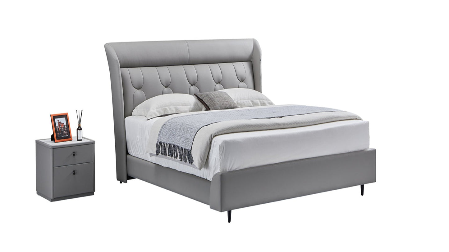 B-Y2000-CK Top Grain Genuine Leather Bed