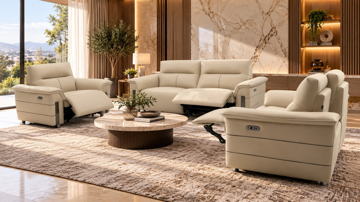EK-G612 POWER RECLINER LEATHER SOFA SET