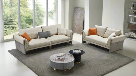 EK-Y1005 Top Grain Leather Sofa Loveseat Collection