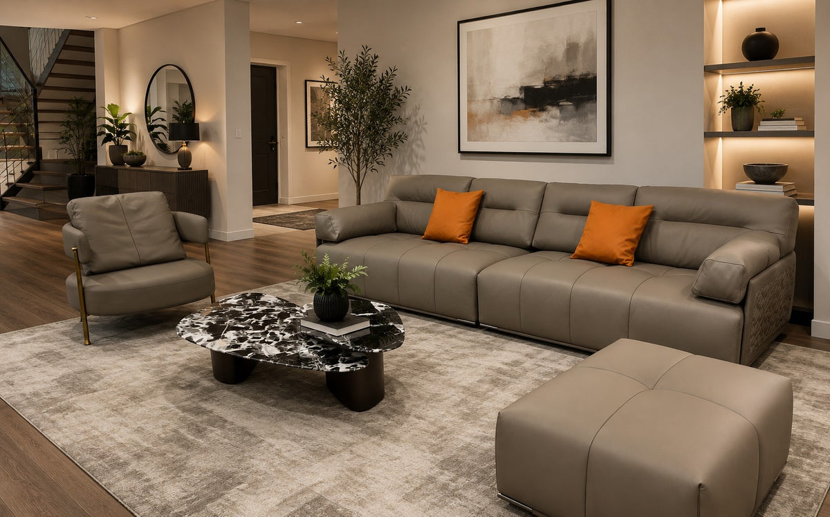EK-Y1006 Extra Long Sofa with Ottoman