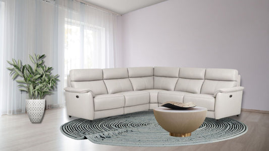 EK-LH185 Top-grain Cow Hide Electric Modular Recliner Sectional Sofa Collection