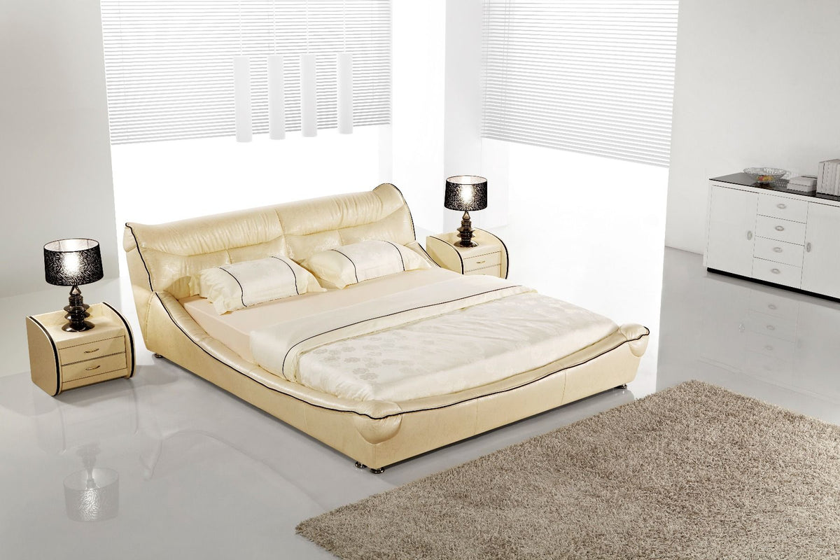 B6277 Fabric California King Bed with 2 Nightstands