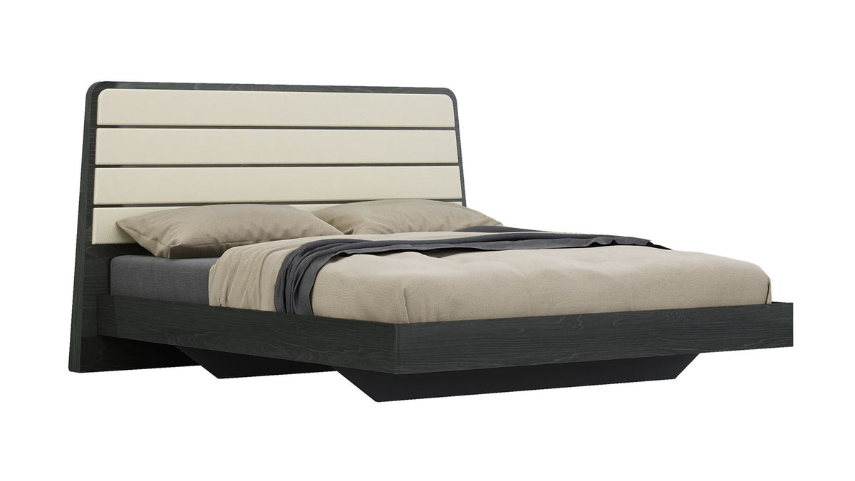 B-P112 Dark Gray Wood Grain Platform Bed