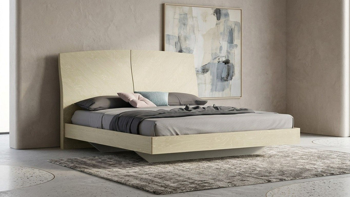 P113 Light Walnut Finish Bed