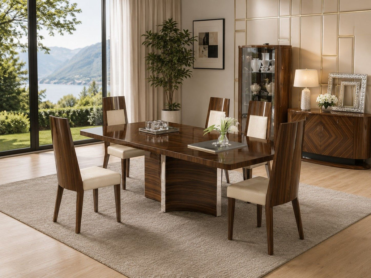P109 Mahogany Finish Extendable Dining Table