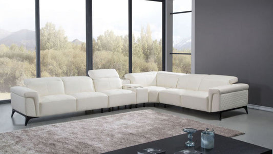 EK-L095 Italian Leather 5-piece Modular Sectional Sofa Set