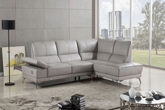 EK-L692 Beige Italian Leather Sectional Sofa Collection