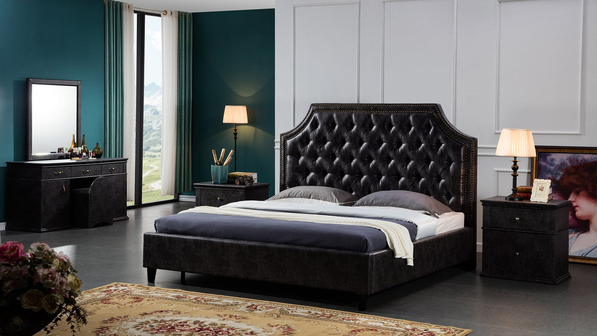 B-D063 Leather Air Fabric Bed