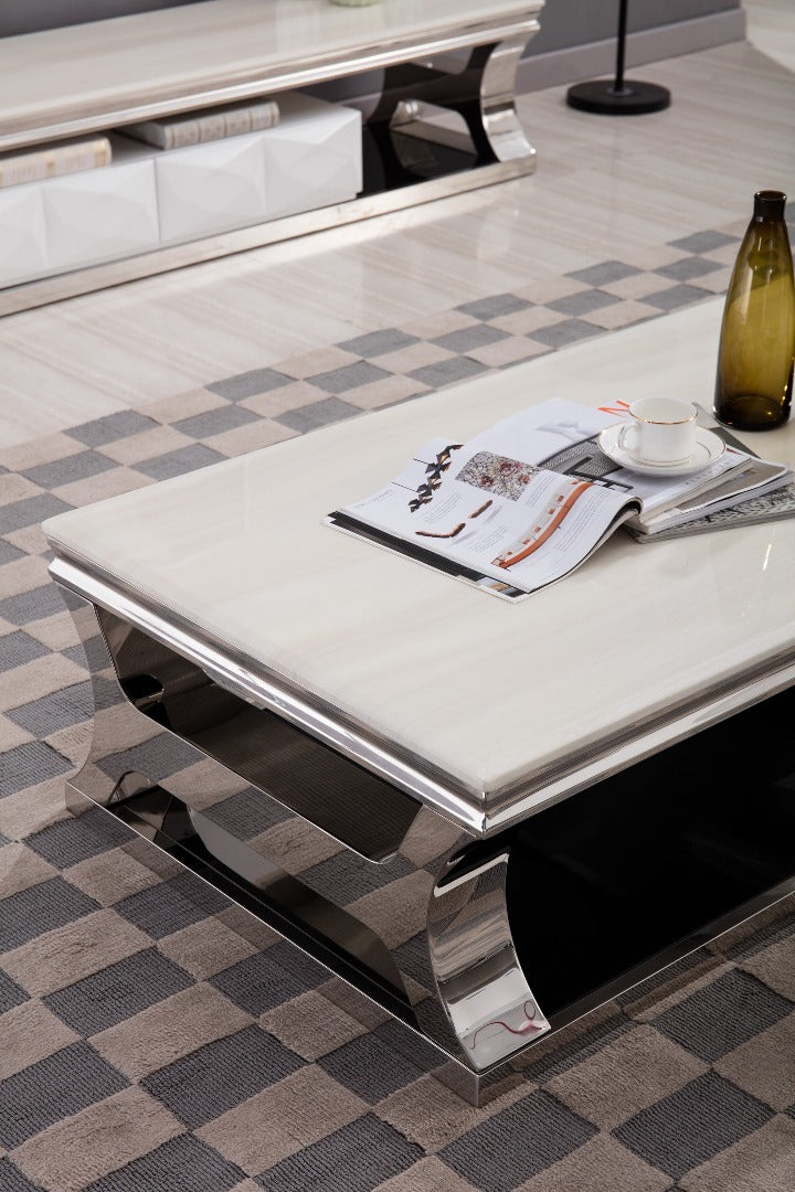 J828 Faux Marble TV Stand, End Table, Coffee Table Collection