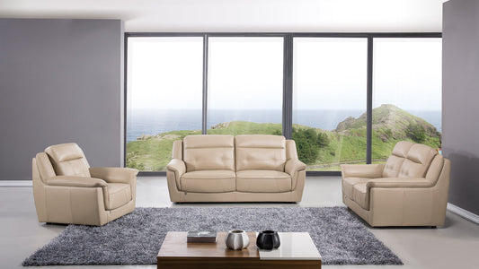 EK 042 Tan Italian Leather Sofa Set