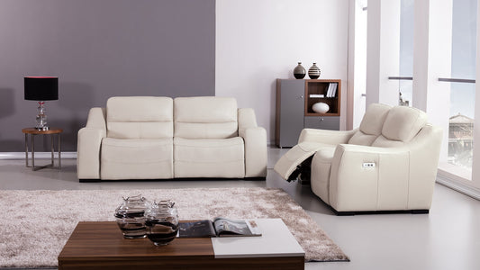 EK086 Italian Leather Recliner Sofa Set