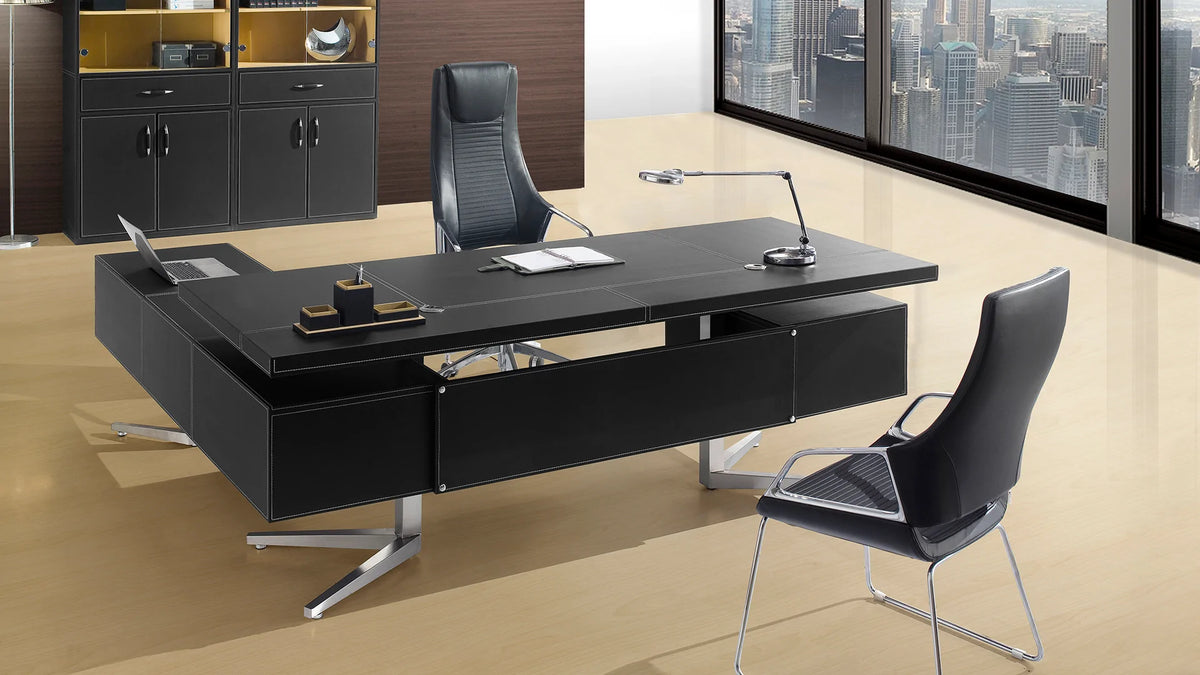 F-01 Black Executive Desk Collection