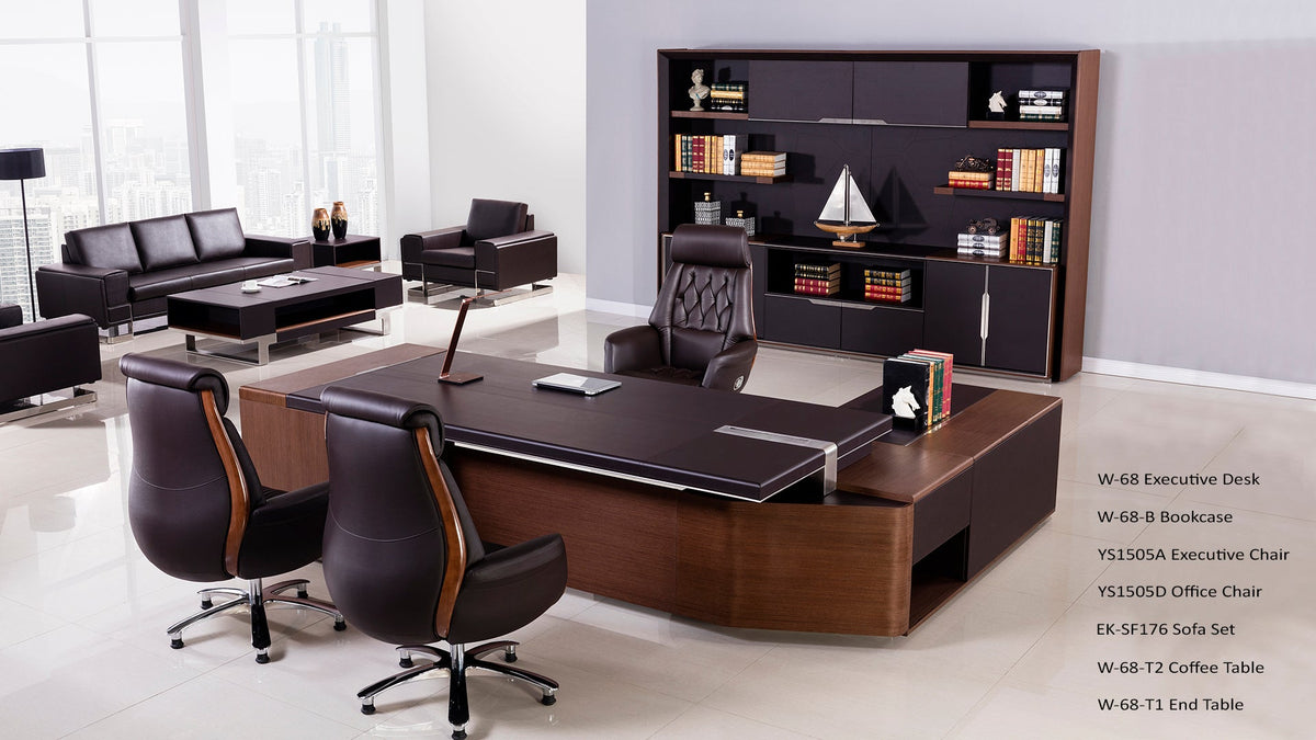 W-68 Dark Brown Leatherette Executive Office Collection