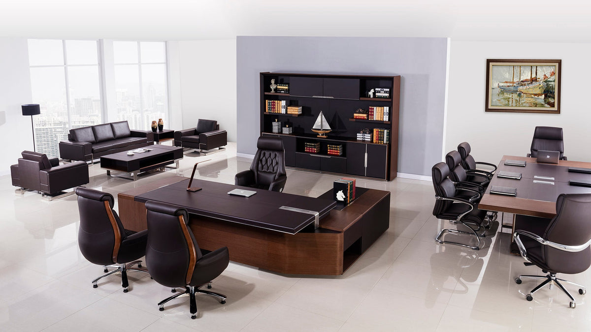 W-68 Dark Brown Leatherette Executive Office Collection