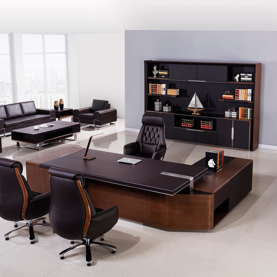 W-68 Dark Brown Leatherette Executive Office Collection