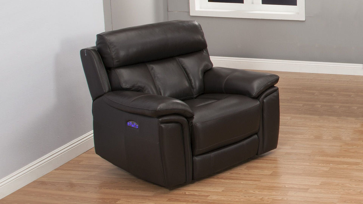 EK-H512 Top-grain Cow Hide Leather with Electric Recliner Sofa Set