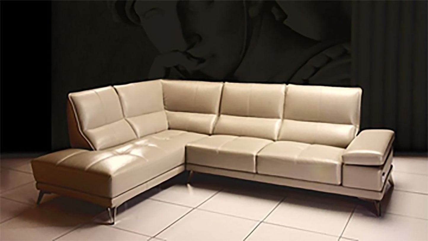 EK-L692 Beige Italian Leather Sectional Sofa Collection
