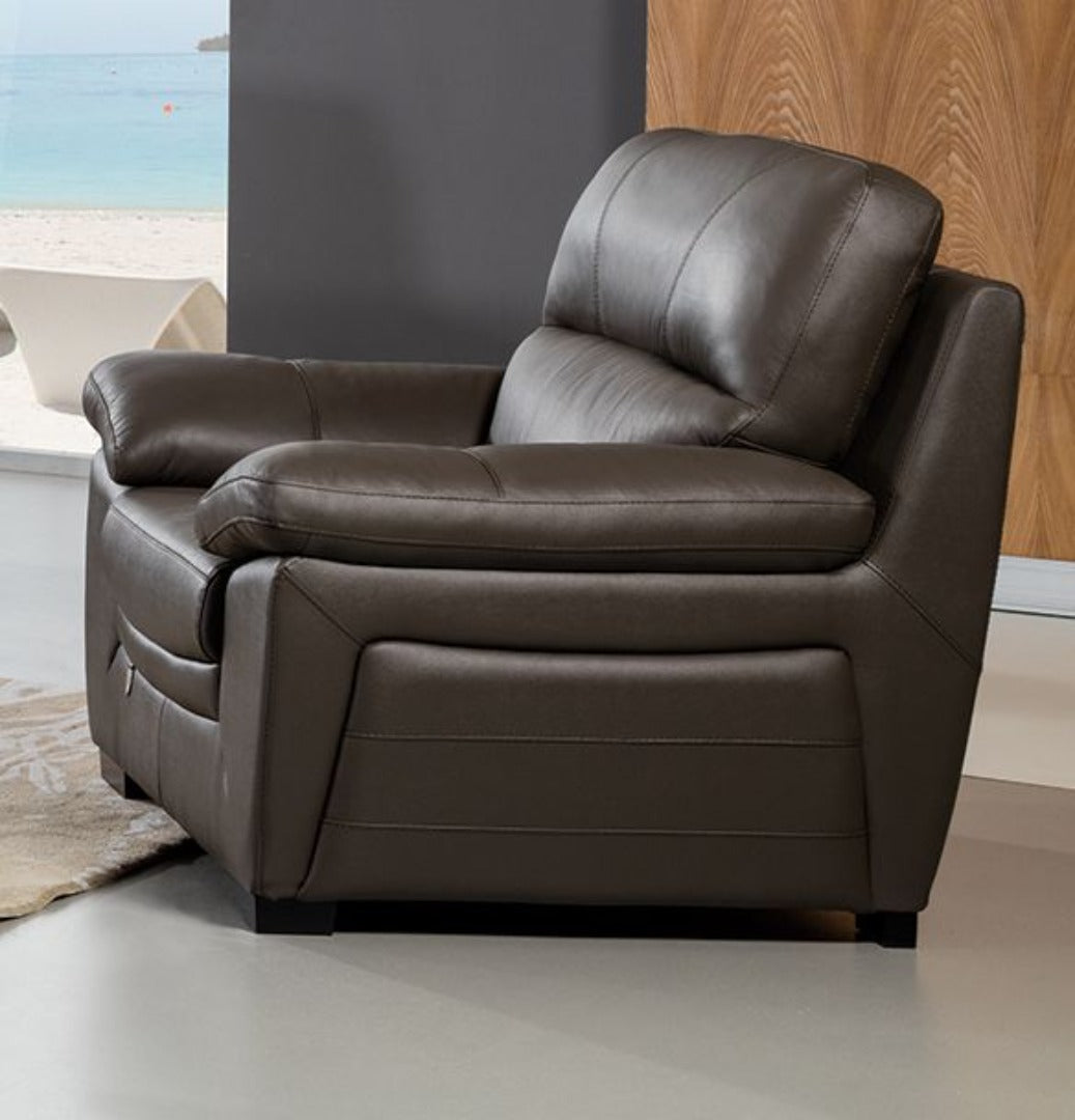 EK 045 Taupe Italian Leather Sofa Set